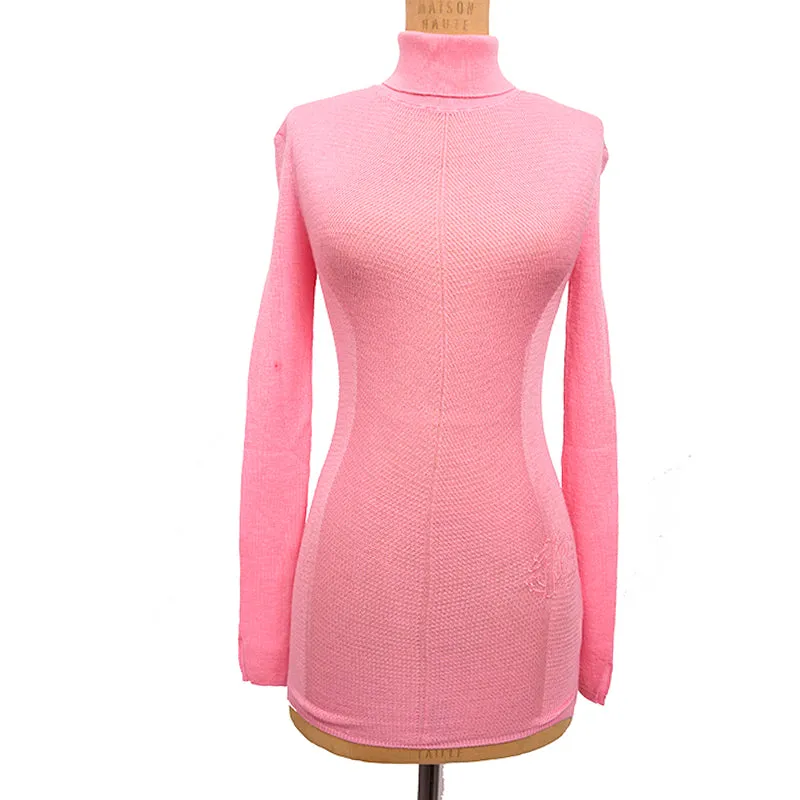 38 NEW $675 ROBERTO CAVALLI Pink WOOL CASHMERE RC LOGO Knit Tunic SWEATER TOP XS