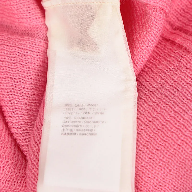 38 NEW $675 ROBERTO CAVALLI Pink WOOL CASHMERE RC LOGO Knit Tunic SWEATER TOP XS