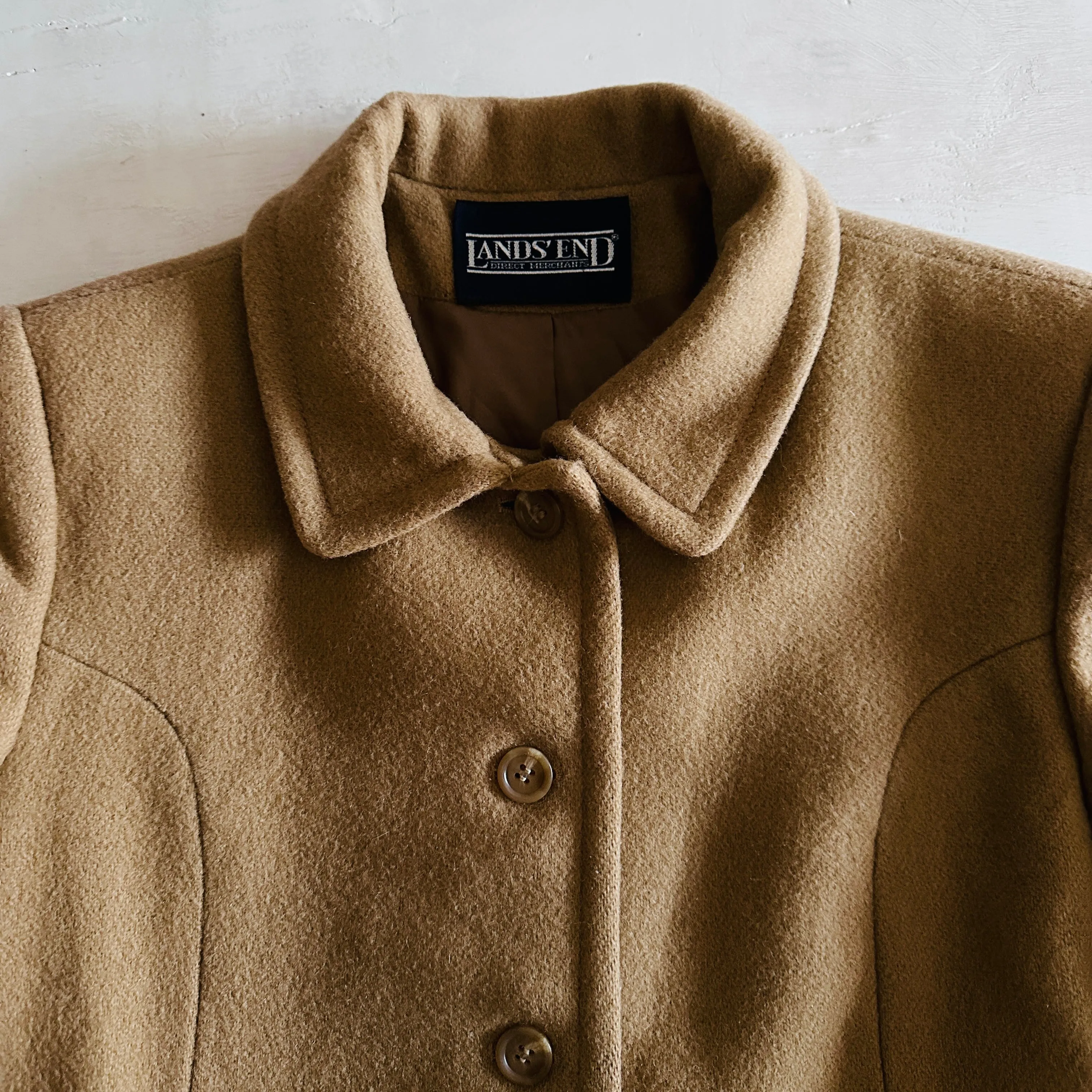 90'S VINTAGE WOOL TRENCH COAT JACKET // SIZE MEDIUM
