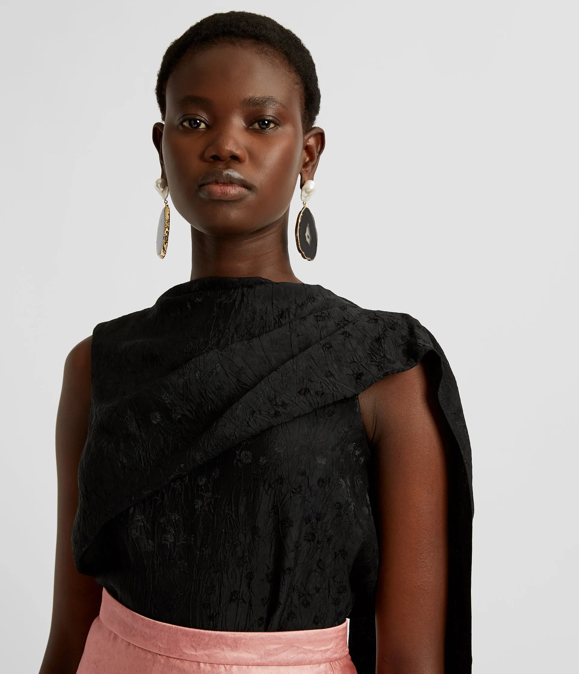 Asymmetric Drape Blouse