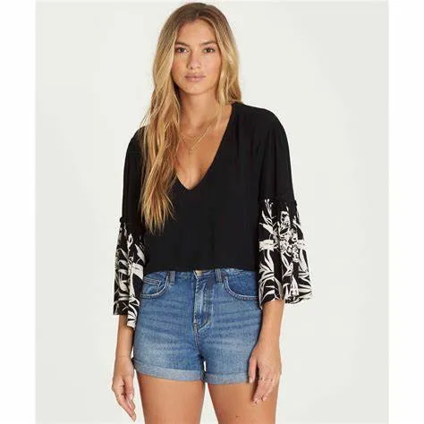 Billabong Island Folk Ruffle Top