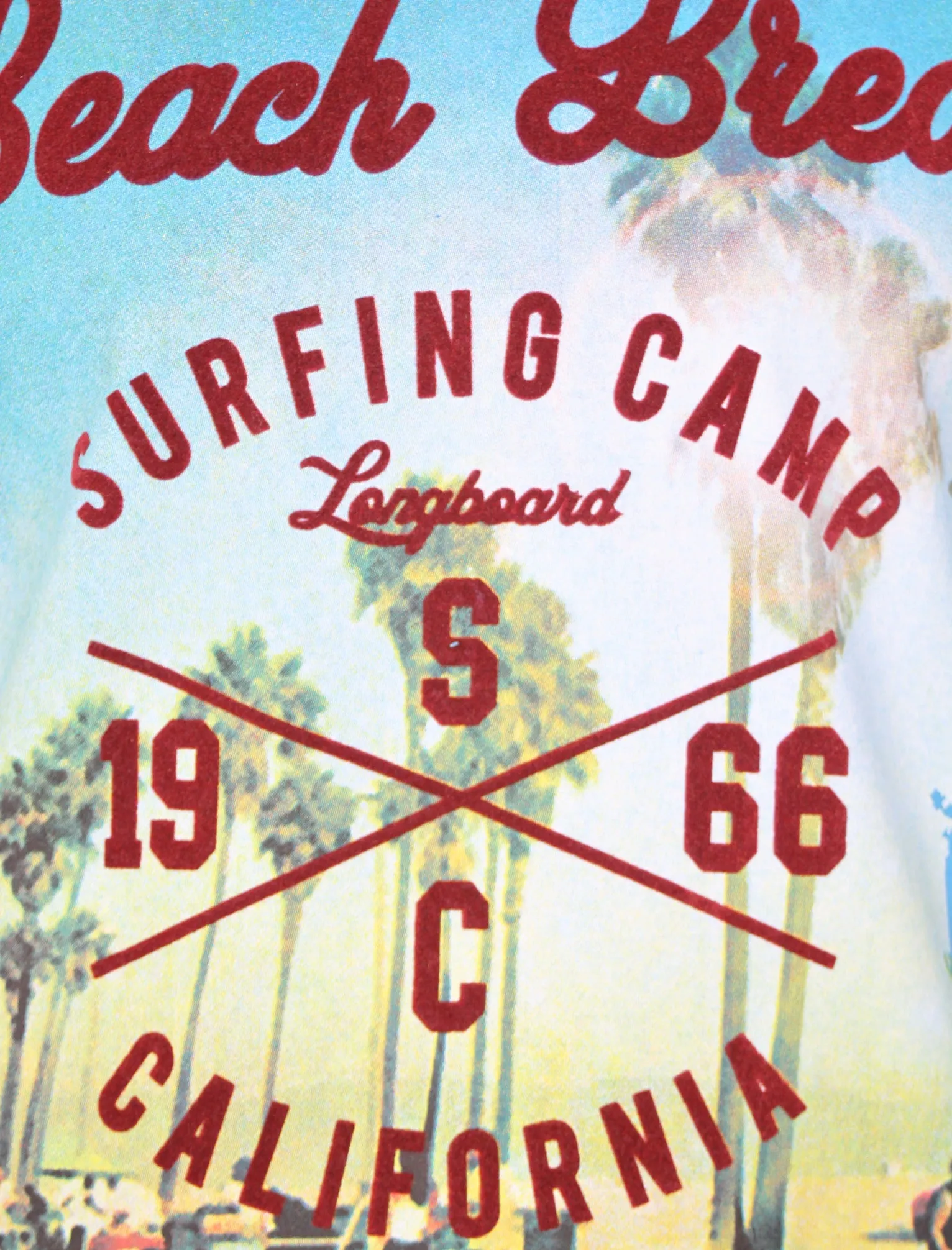 Cali Surf Motif T-Shirt in Swedish Blue - Tokyo Laundry
