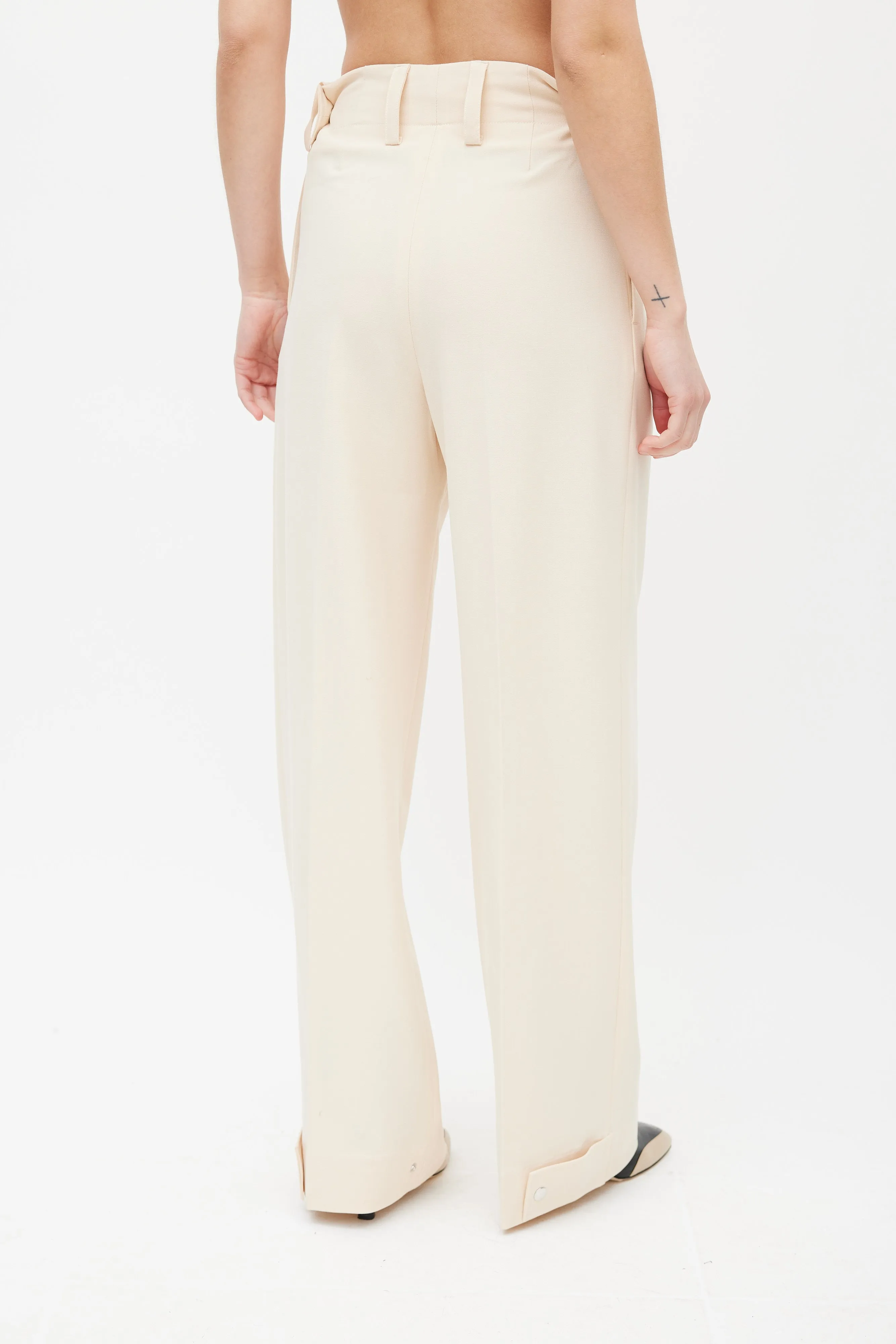 Cream Ulla Wide Leg Trouser