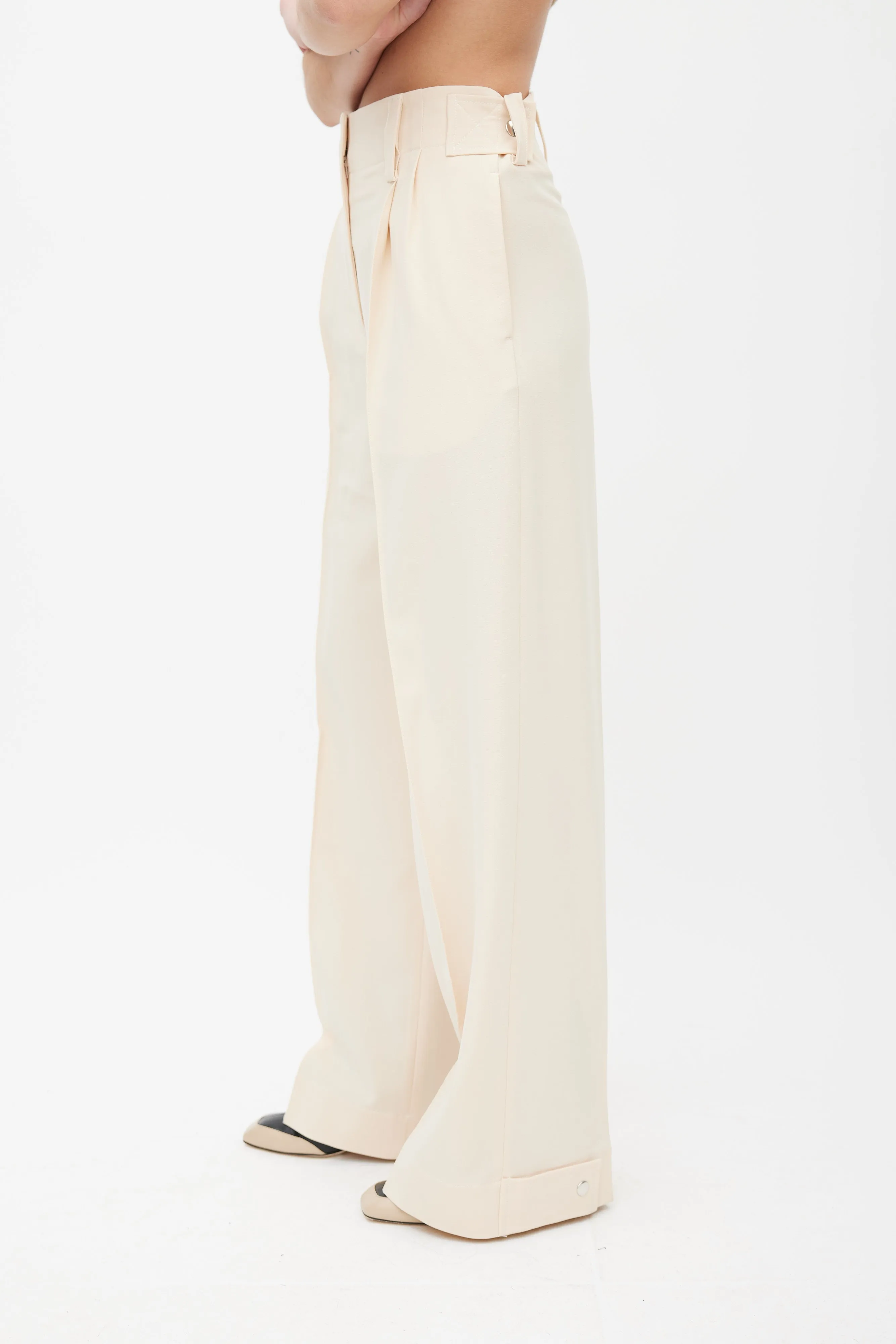 Cream Ulla Wide Leg Trouser