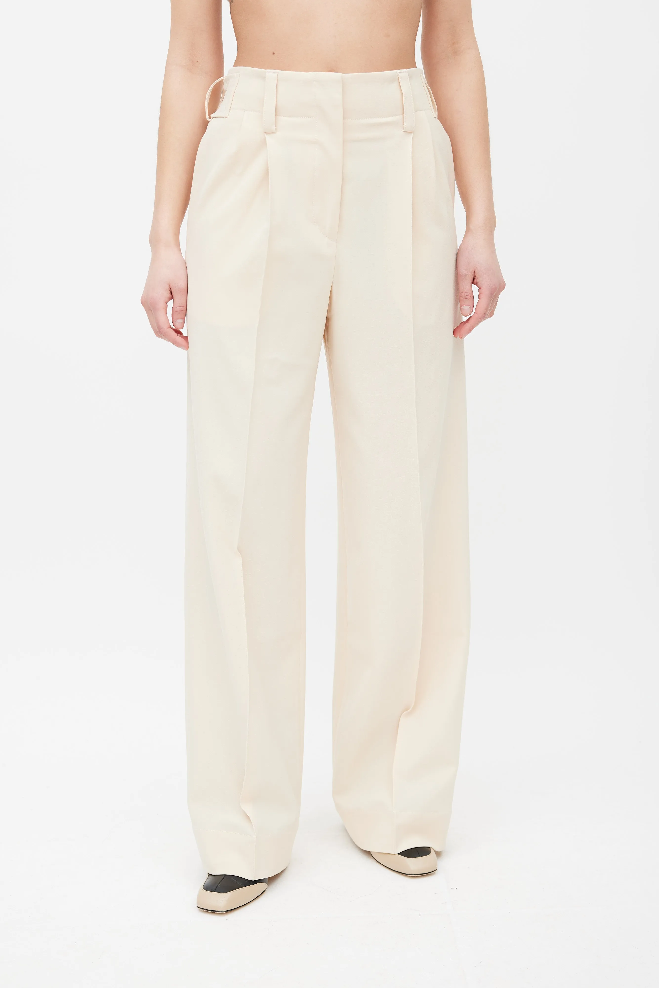 Cream Ulla Wide Leg Trouser