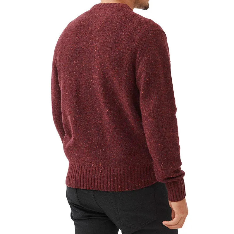 Custom Wholesale Wool Blend Men Knit Sweater - Solid Pullover with Ribbed Cuffs and Hem OEM/ODM Manufacturer