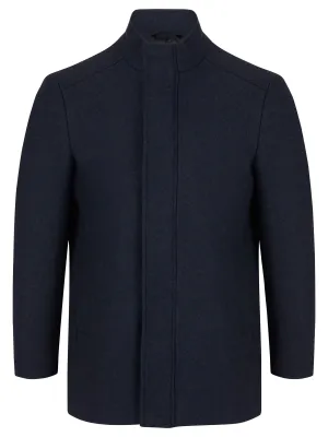 Daniel Grahame Barrett Regular Fit Overcoat - Dark Blue