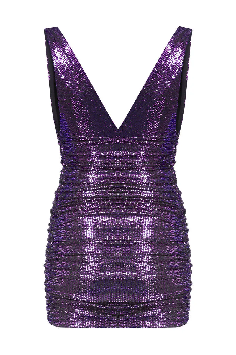 Deep V-neck Mini Dress