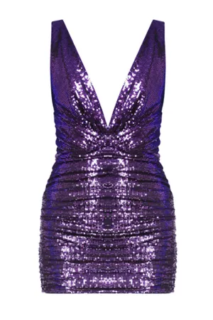 Deep V-neck Mini Dress
