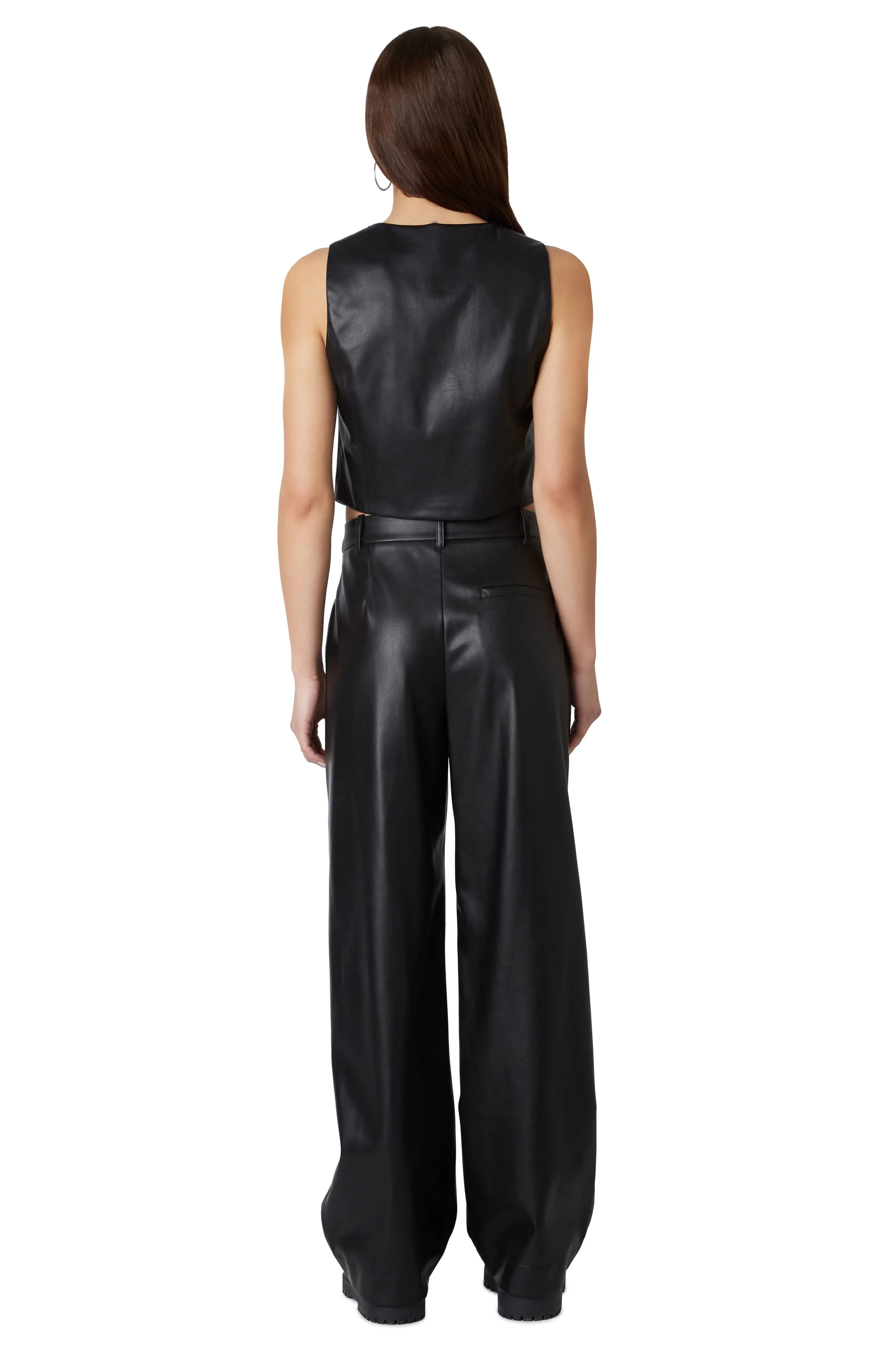 Everyday Trousers | Black Faux Leather