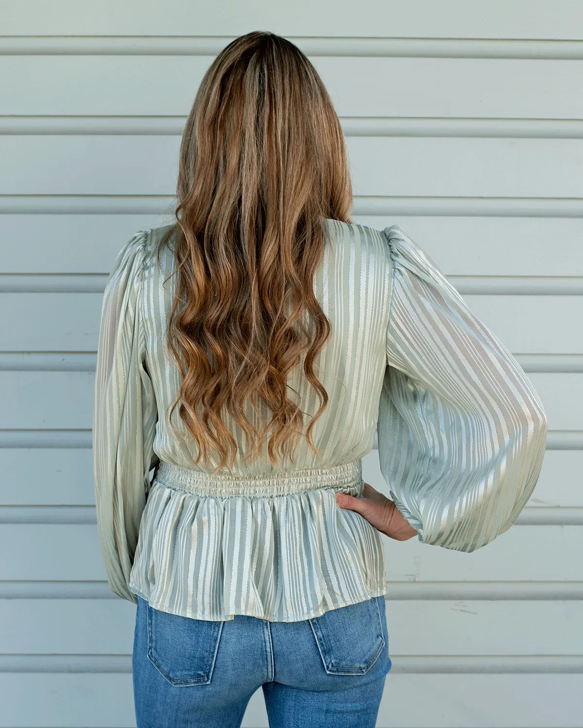 Faux Wrap Woven Top
