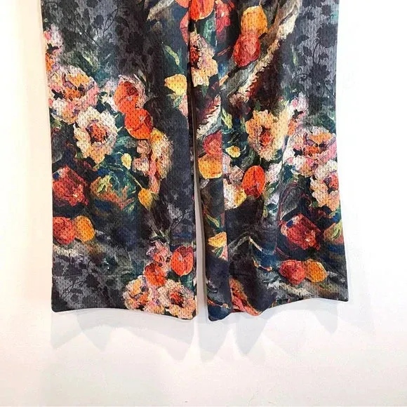 Floral Wide Leg High Rise Pants