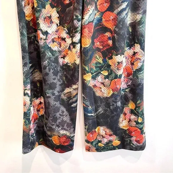 Floral Wide Leg High Rise Pants