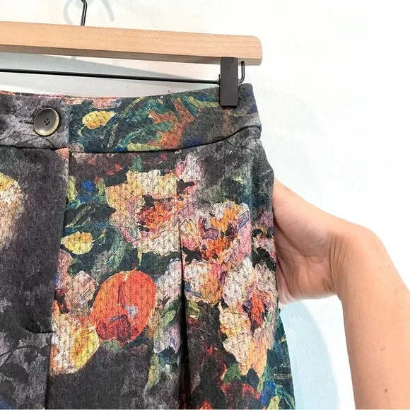 Floral Wide Leg High Rise Pants