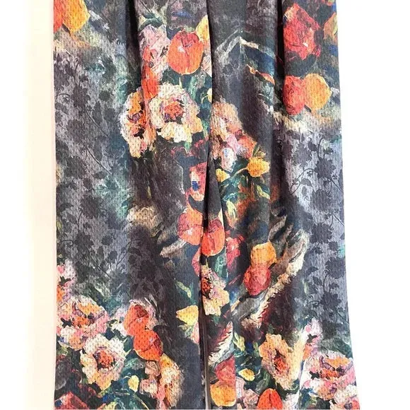 Floral Wide Leg High Rise Pants