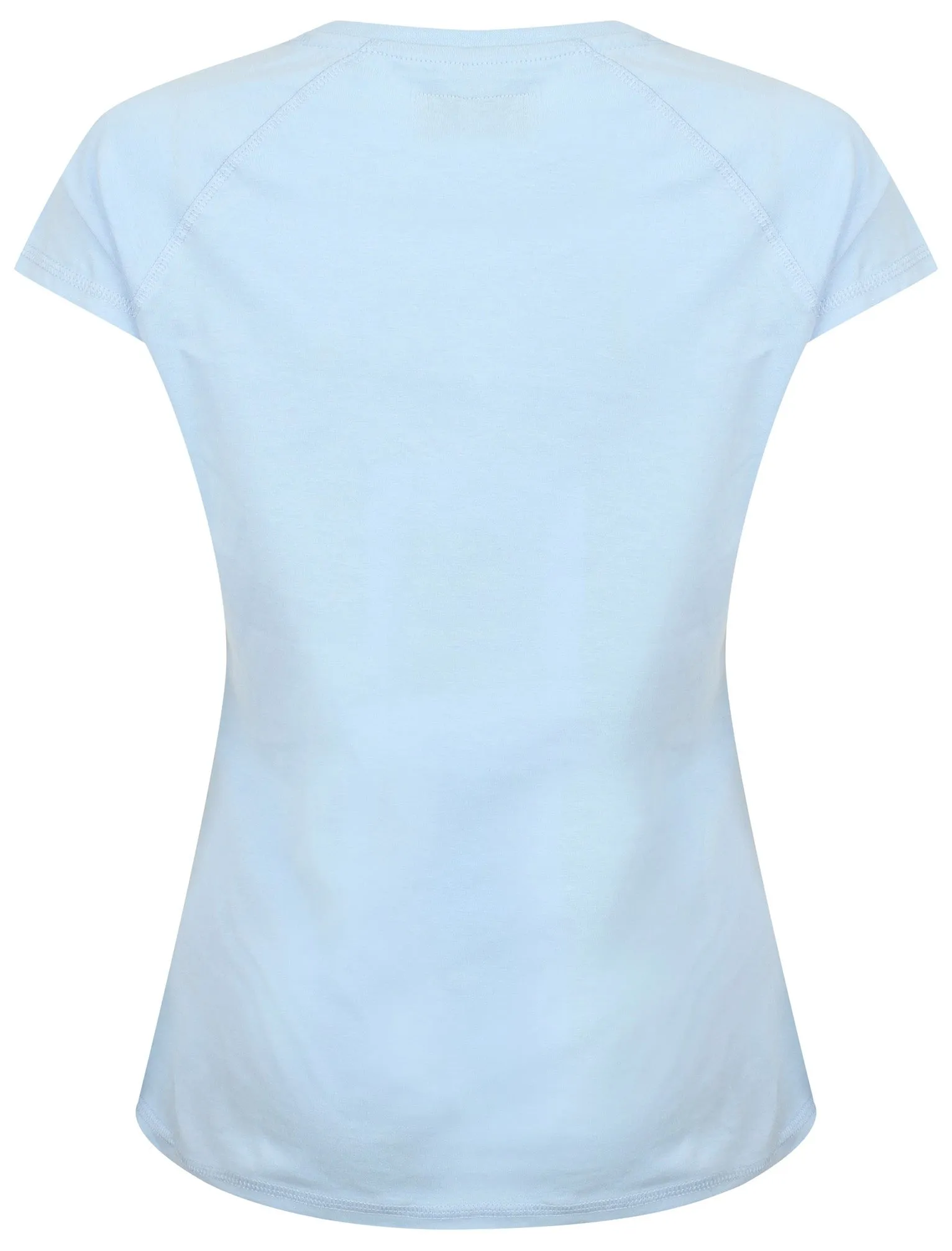 Isabella Raglan Sleeve Cotton Crew Neck T-Shirt In Chambray Blue - Tokyo Laundry