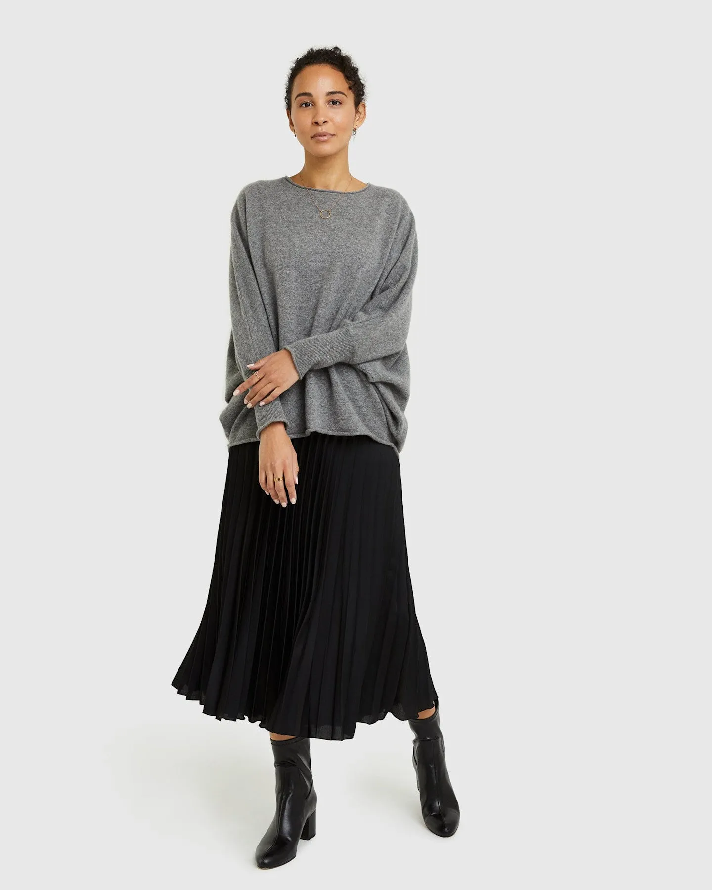 Lightweight Mongolian Cashmere Batwing Sweater