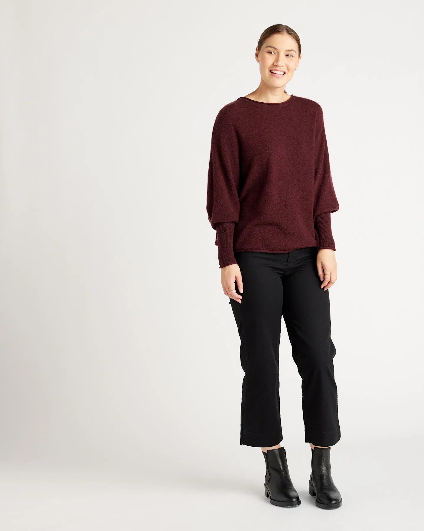 Lightweight Mongolian Cashmere Batwing Sweater
