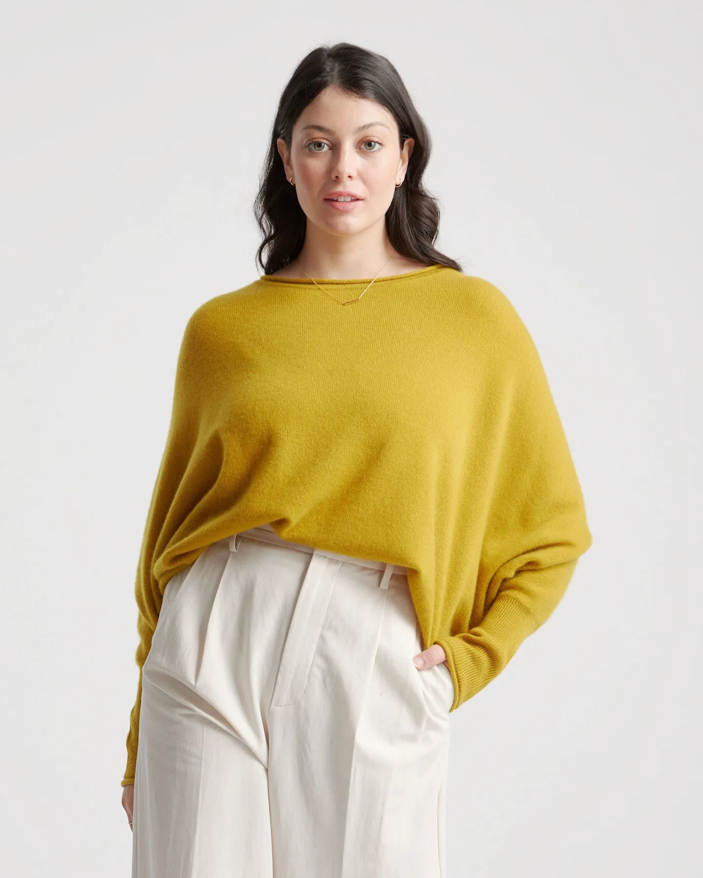 Lightweight Mongolian Cashmere Batwing Sweater