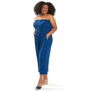 lily morgan Women's Plus Exotic Solid Knit Jumpsuit