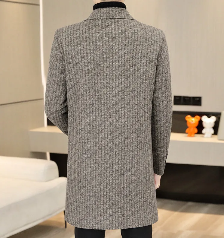 Men's High Quality Woolen Long Trench Coat