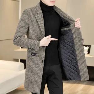 Men's High Quality Woolen Long Trench Coat