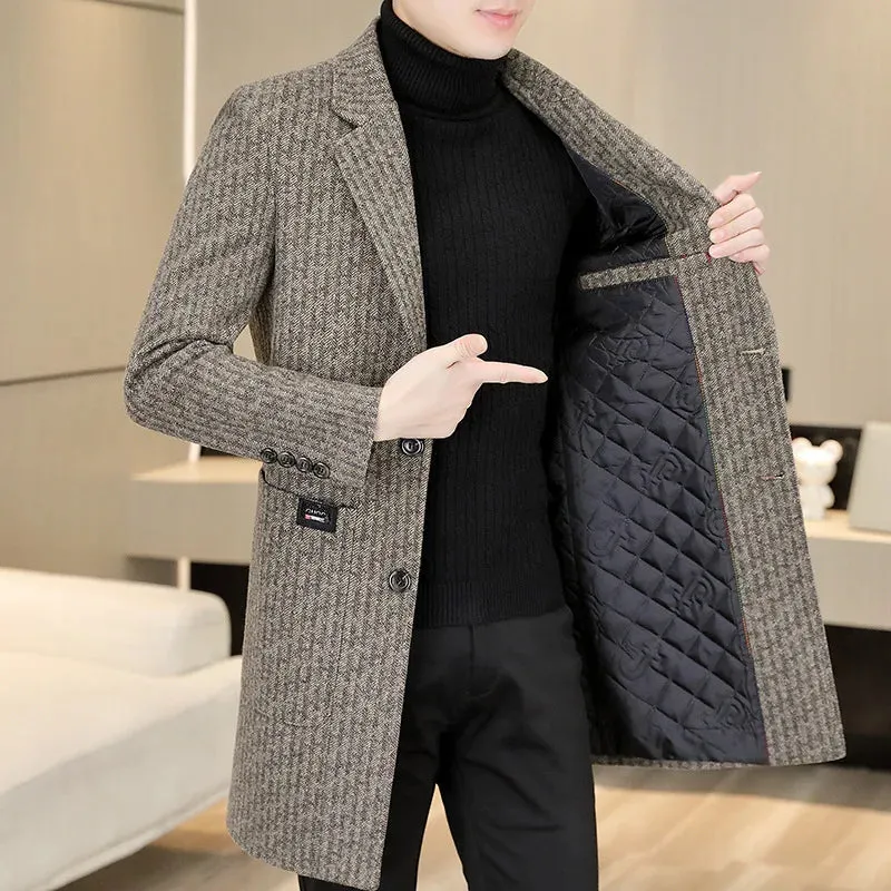 Men's High Quality Woolen Long Trench Coat