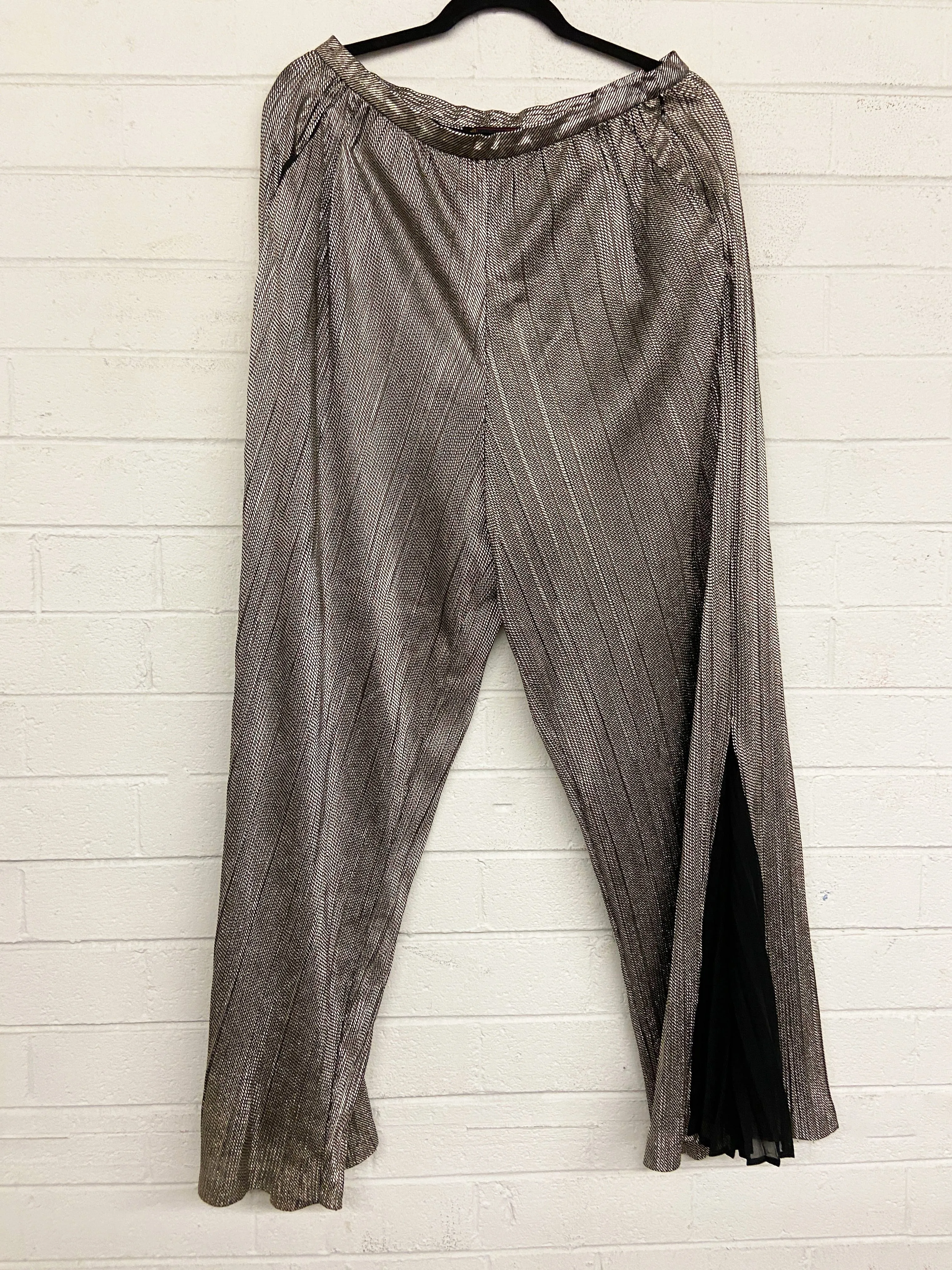 Metallic Wide Leg Secret Pleats Pant