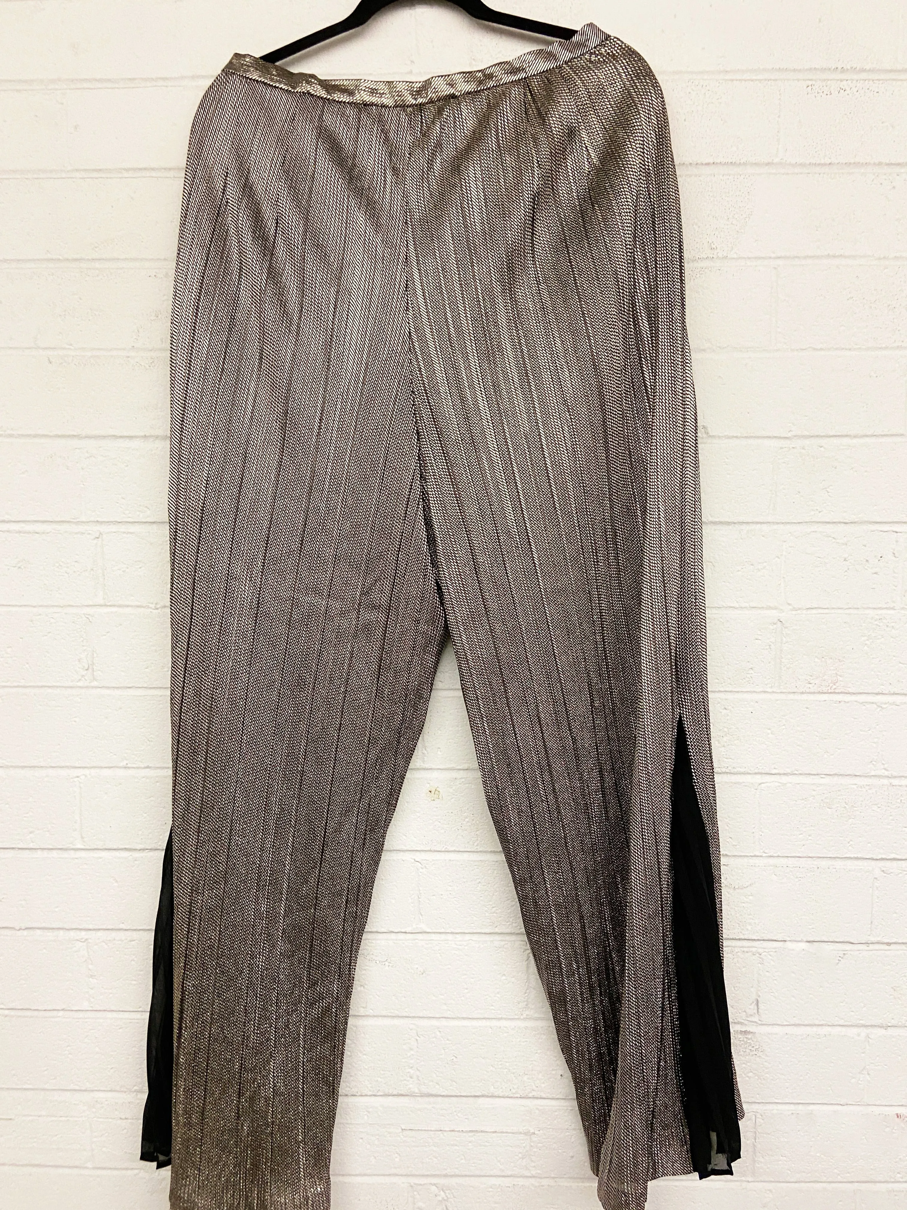 Metallic Wide Leg Secret Pleats Pant