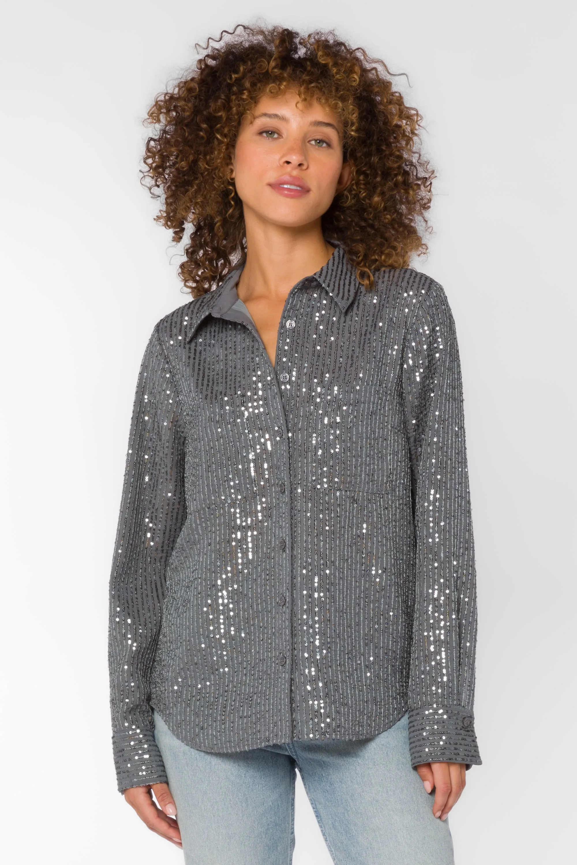 Michael Charcoal Sequin Shirt