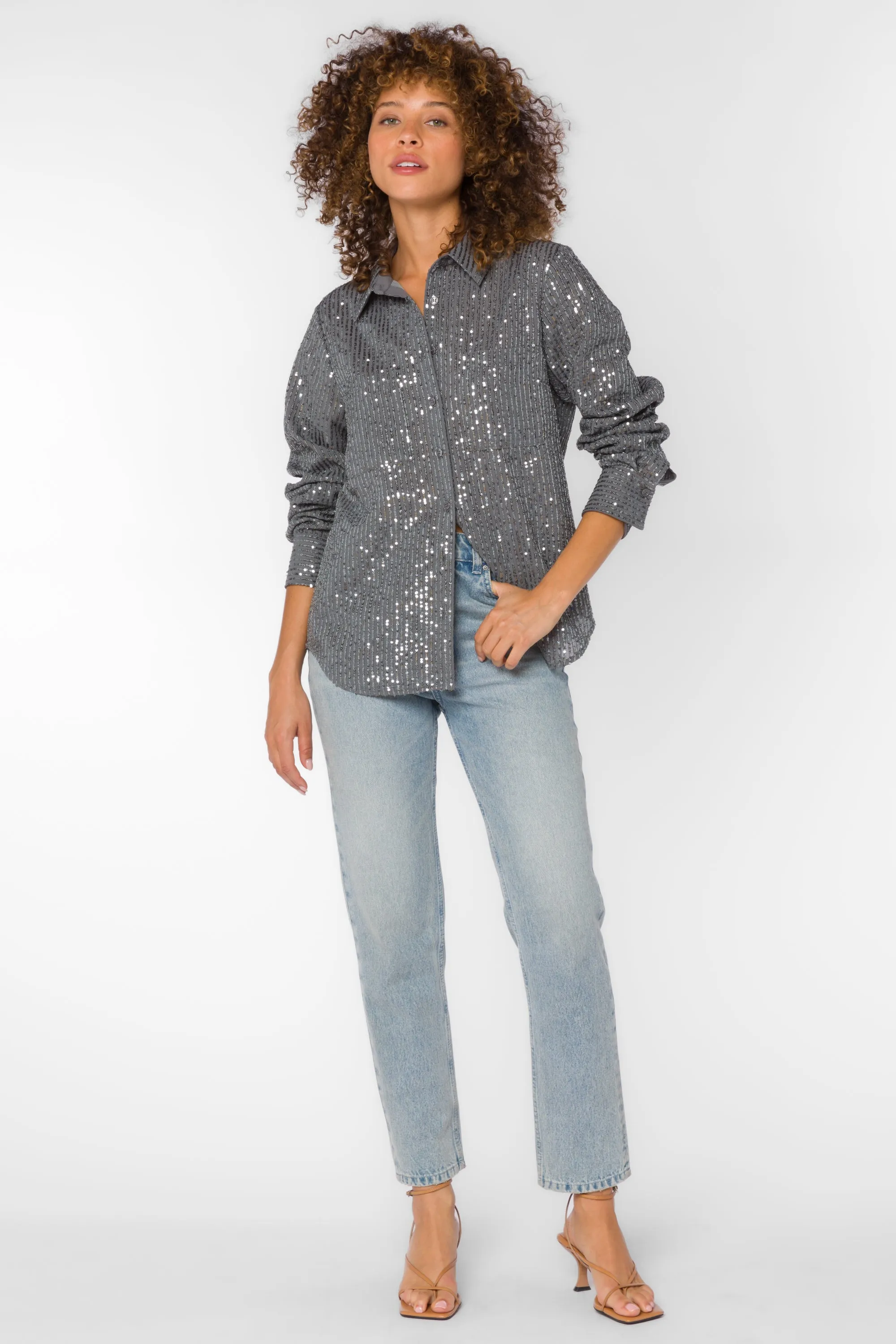 Michael Charcoal Sequin Shirt