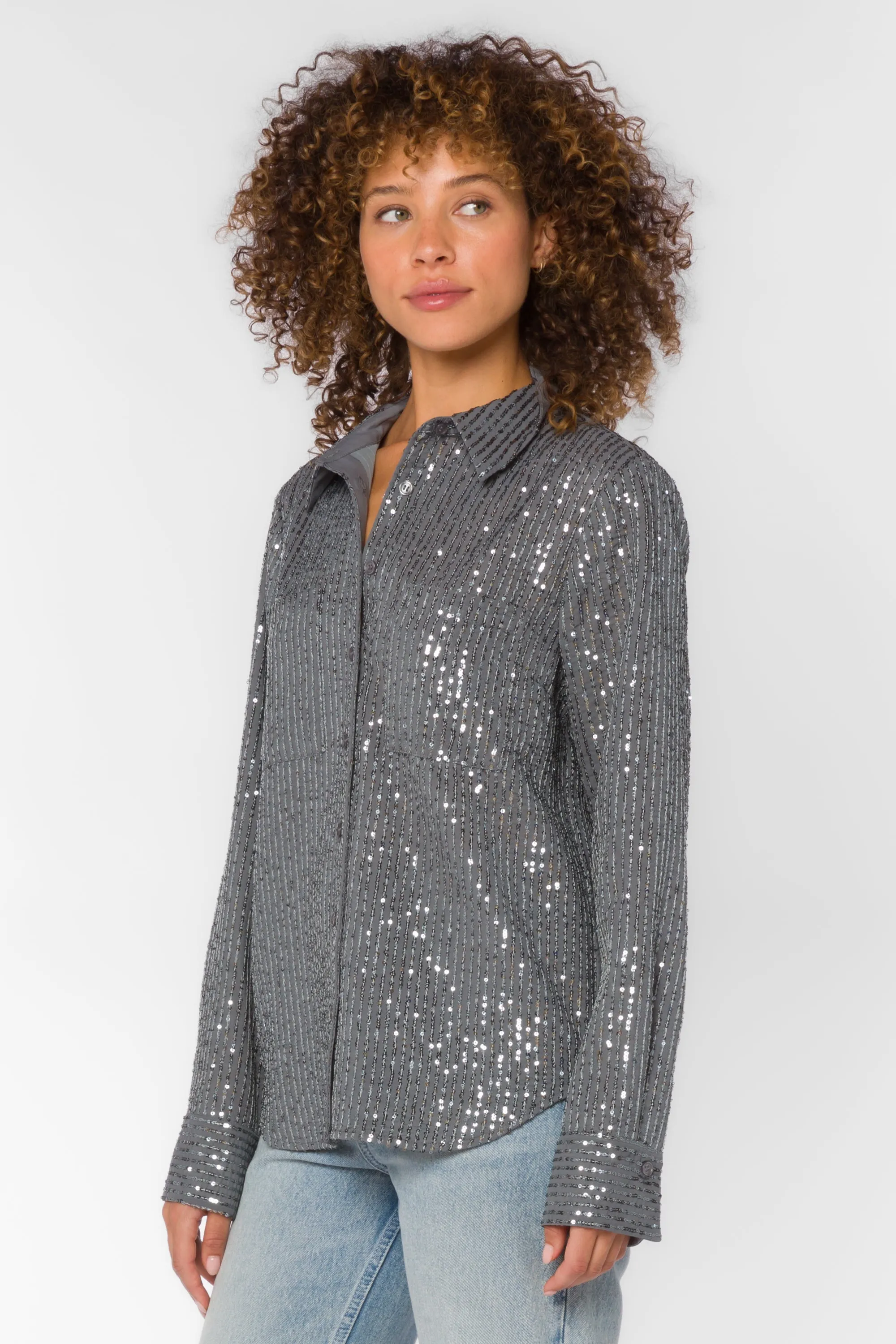 Michael Charcoal Sequin Shirt
