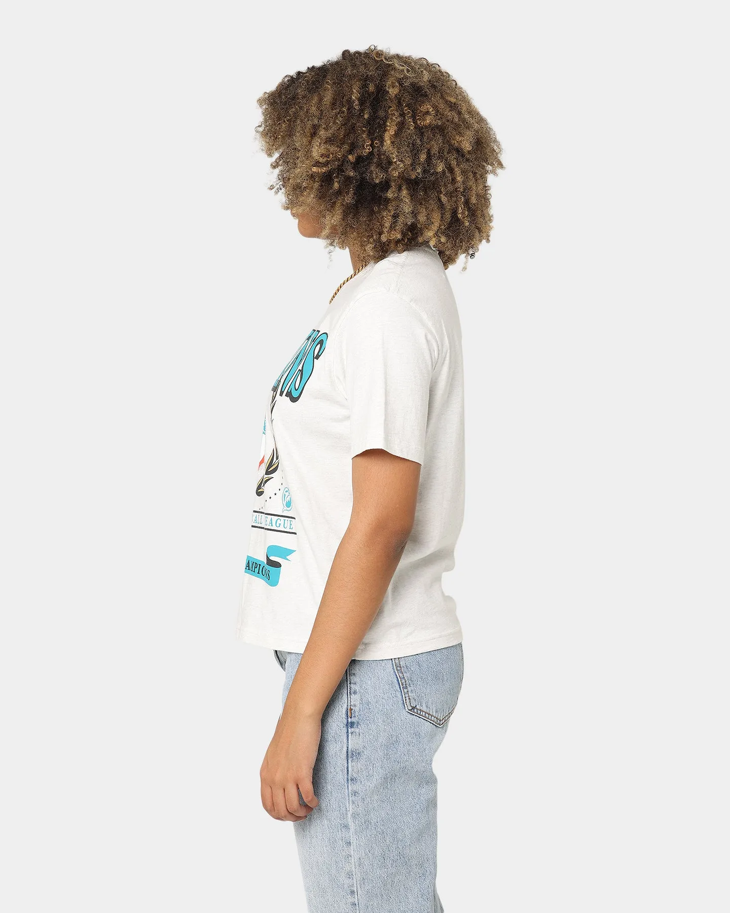 Mitchell & Ness Miami Dolphins National Boxy T-Shirt White Marle