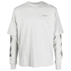 Off-White Jumbo Arrow Long Sleeve Grey Double T-Shirt