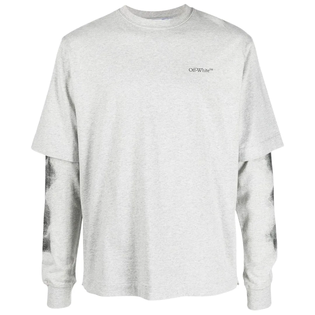 Off-White Jumbo Arrow Long Sleeve Grey Double T-Shirt