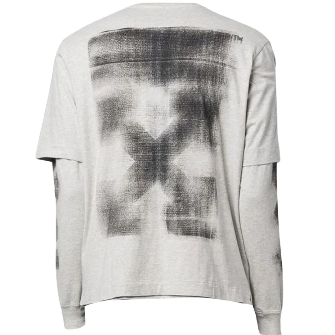 Off-White Jumbo Arrow Long Sleeve Grey Double T-Shirt