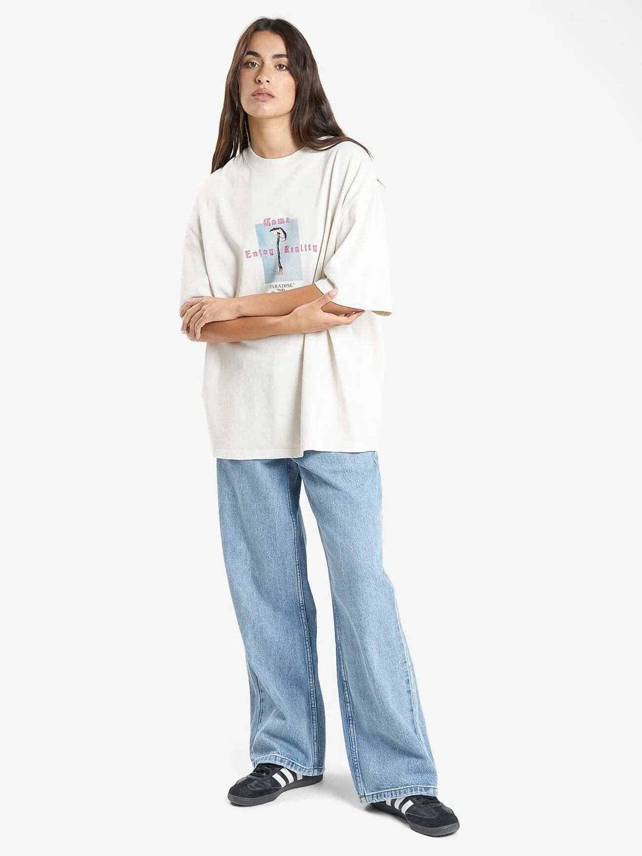 Reality Check Oversized Tee - Heritage White