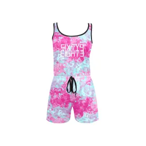 Sixty Eight 93 Logo White Blue Raspberry Women's Sleeveless Short Jumpsuit