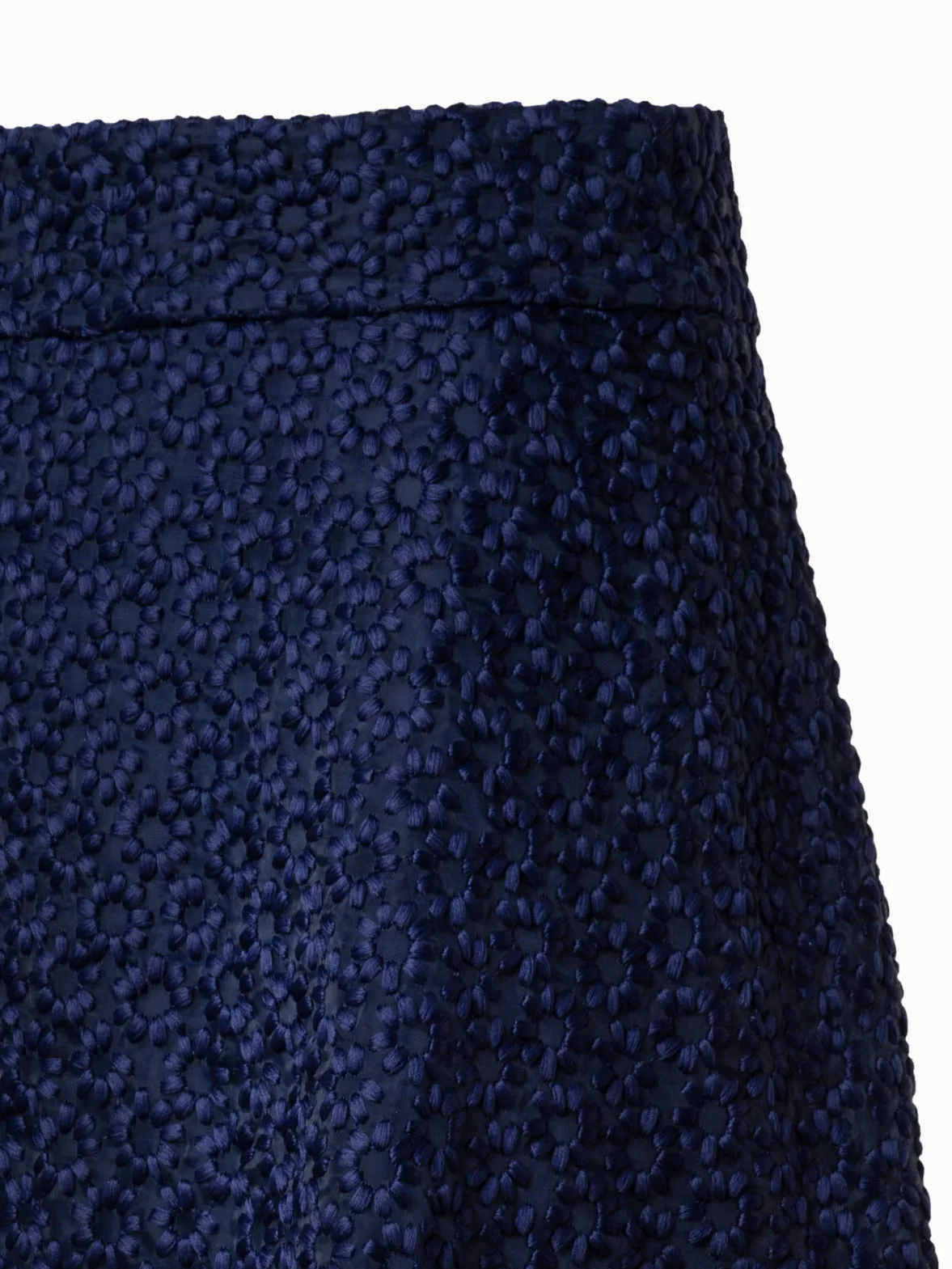 St. Gallen Flower Embroidery Organza A-Line Skirt