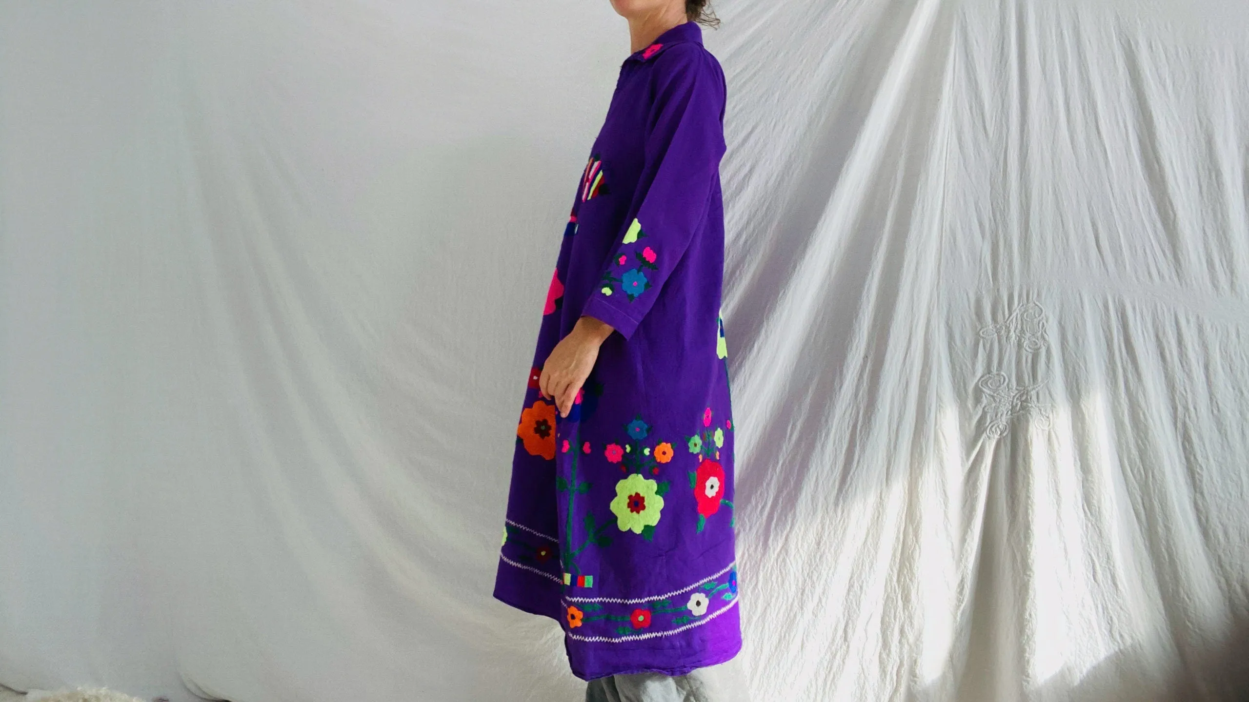 Vintage Suzani Dress. S-L. Uzbek