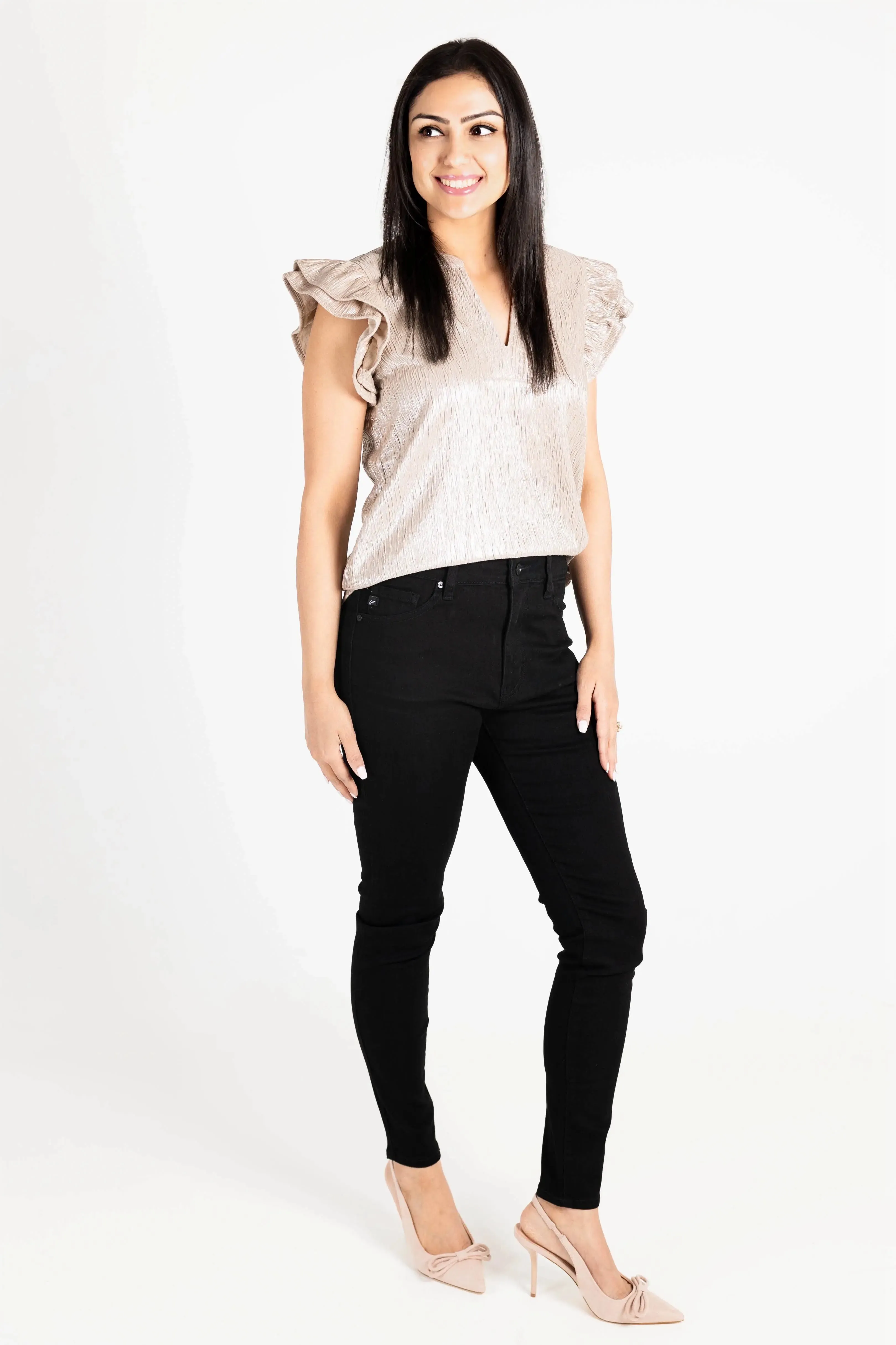 What Just Happened Ruffle Sleeve Top