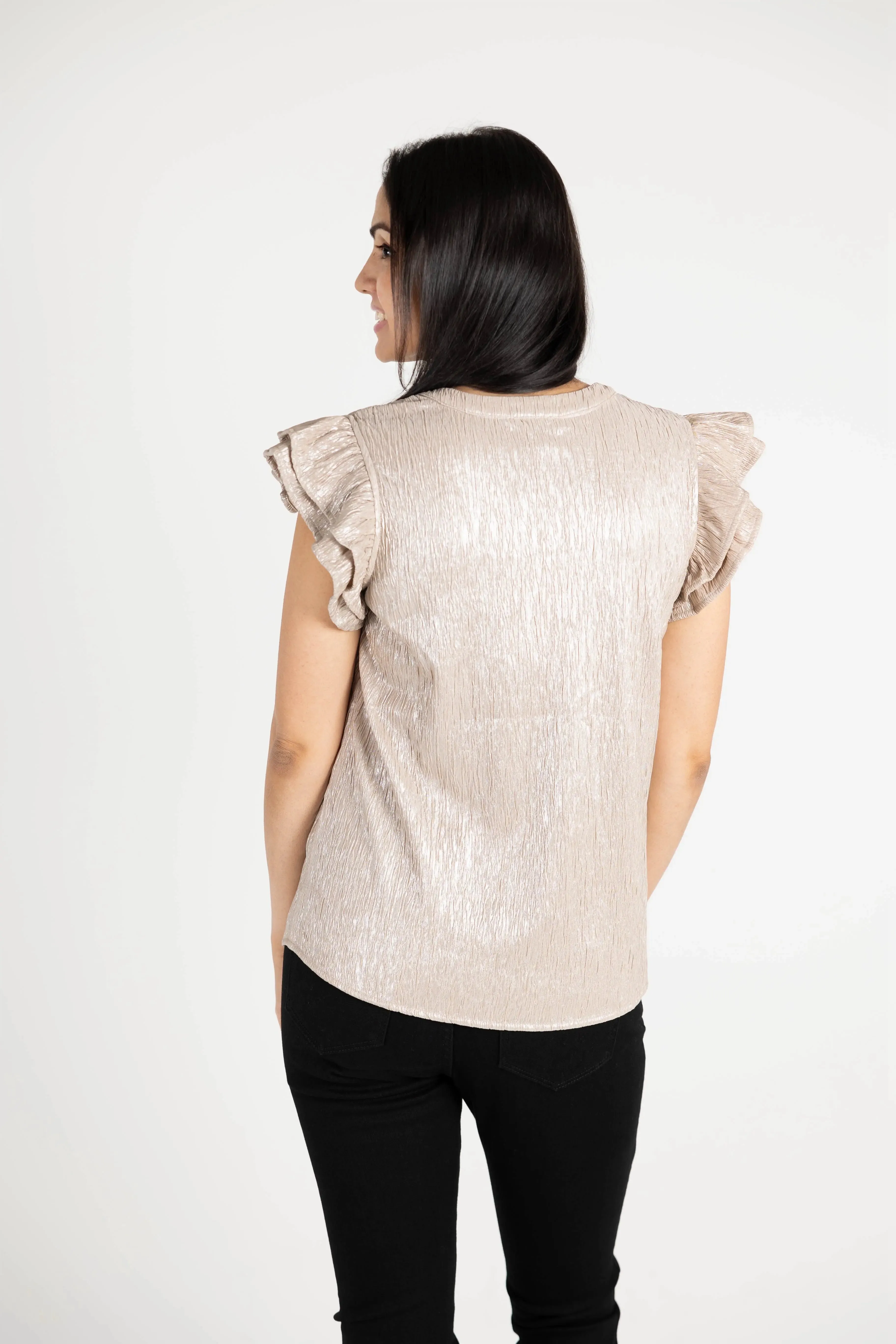 What Just Happened Ruffle Sleeve Top