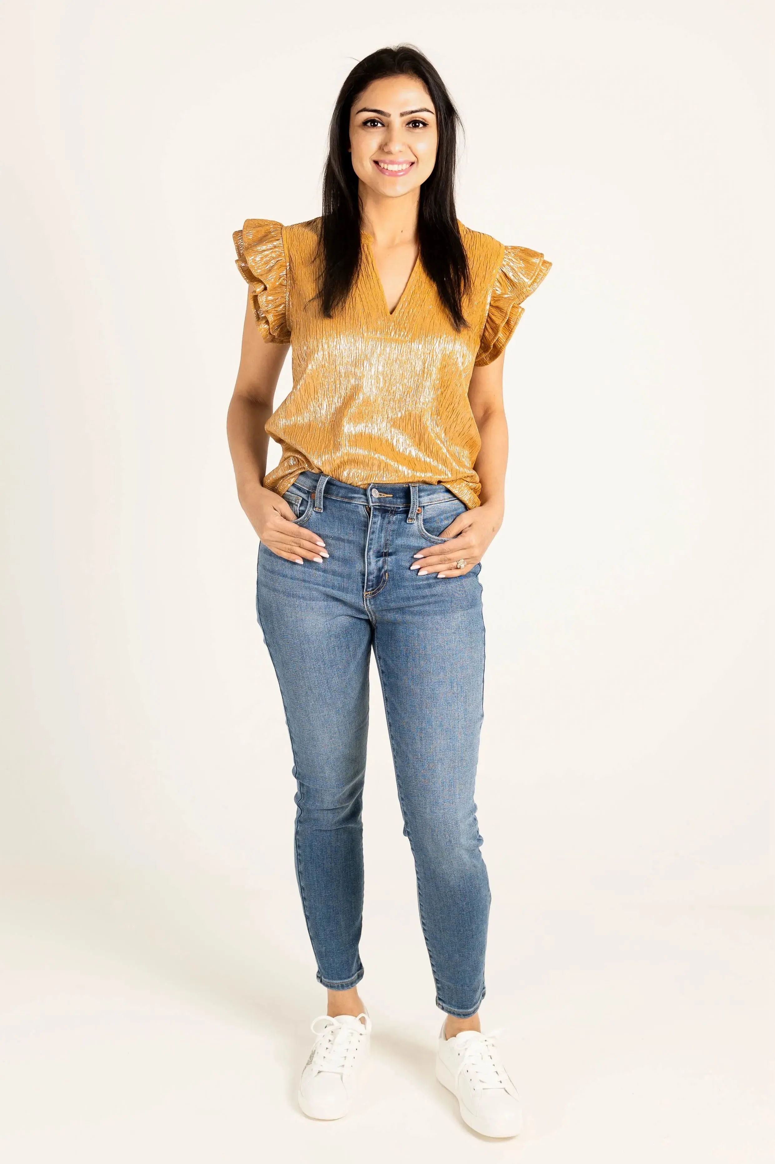 What Just Happened Ruffle Sleeve Top