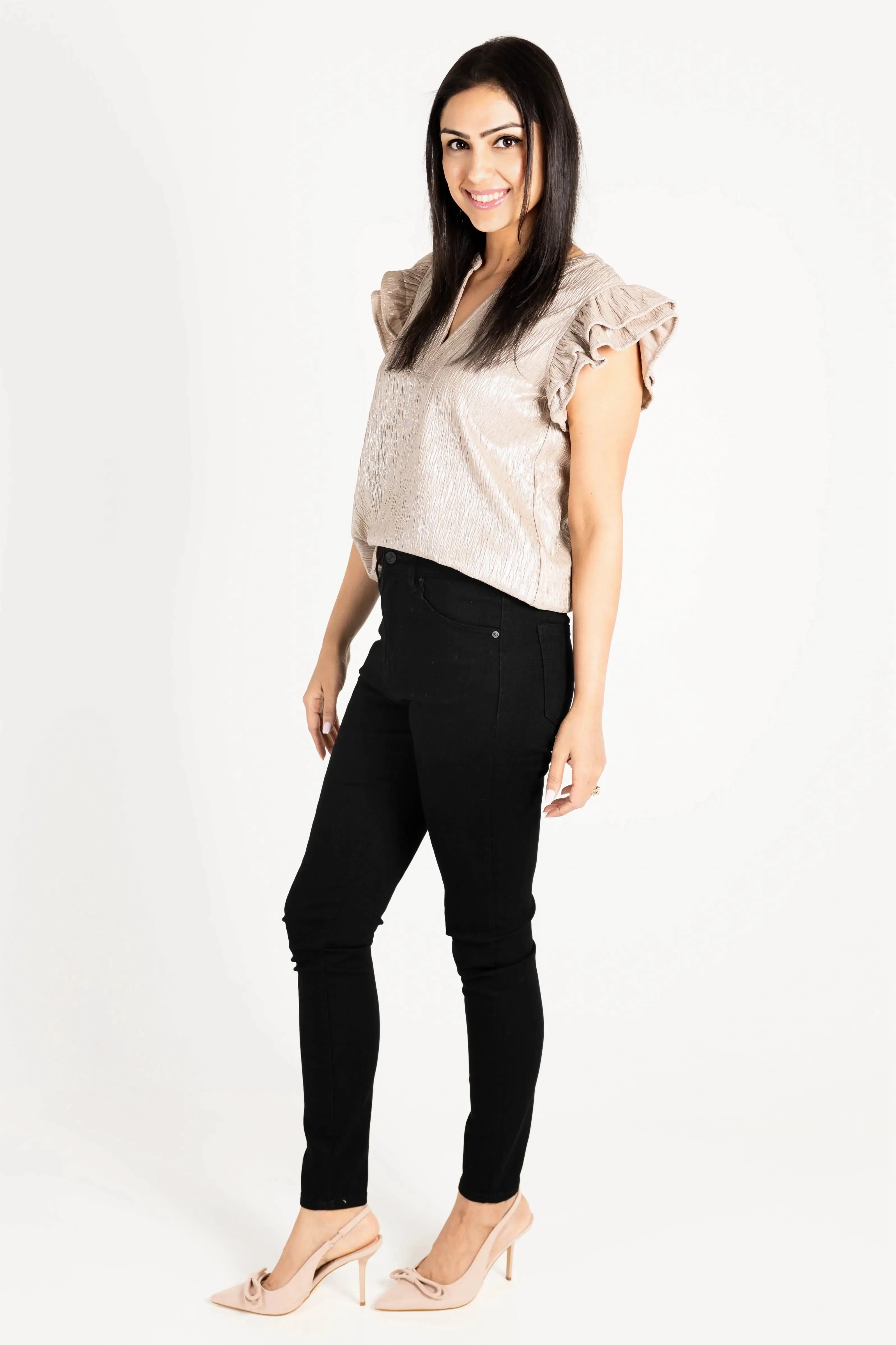 What Just Happened Ruffle Sleeve Top