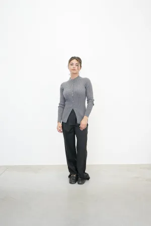 WIDE LEG DOUBLE PLEATED TROUSERS