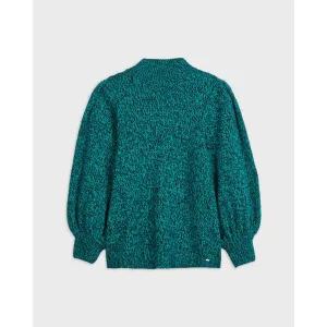 Women Wmk-Elvinaa-Pleat Sleeve Cropped Sweater - Brt-Green