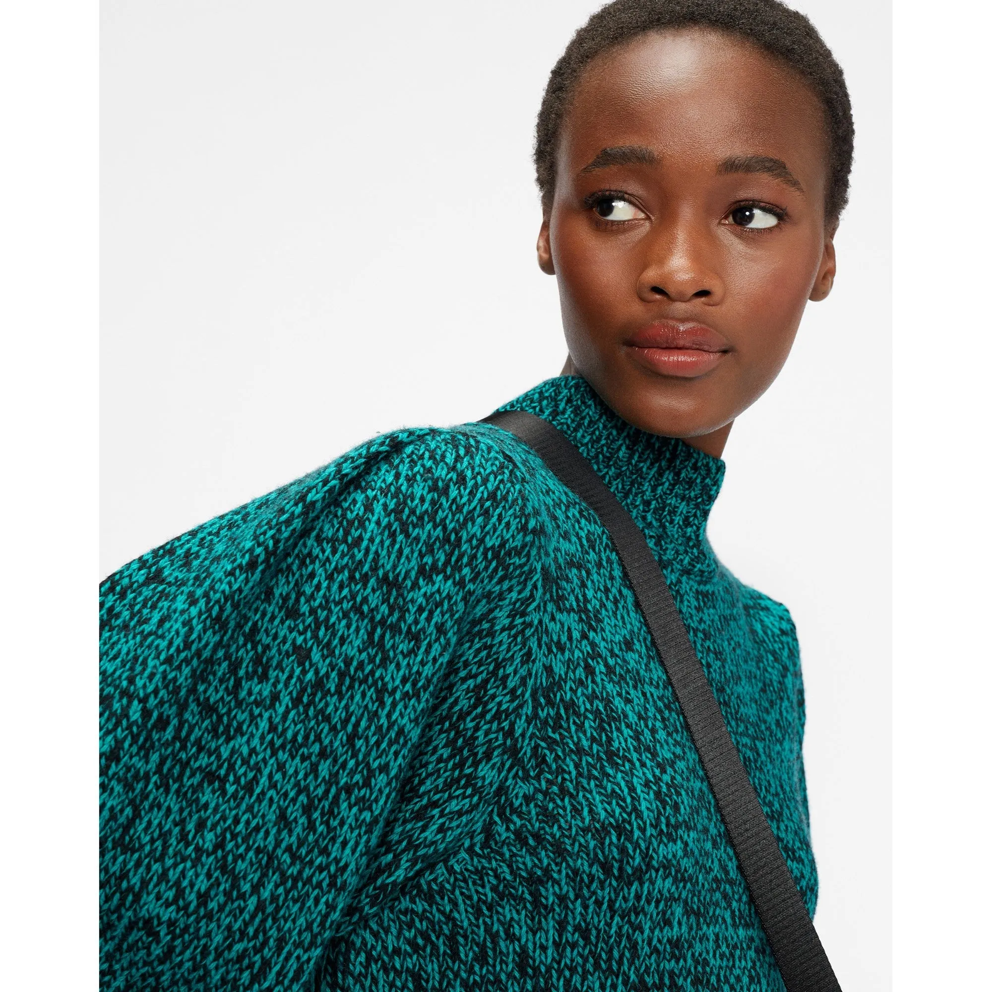 Women Wmk-Elvinaa-Pleat Sleeve Cropped Sweater - Brt-Green